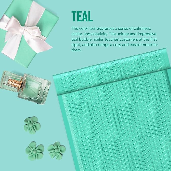 Fuxury Bubble Mailers 10.5x16" Teal Padded Envelopes 3750 Pack Bulk Strong Adhesion Full Pallet of Padded Mailers Thick Bubble Envelopes for Small Business Mailing Books Clothes Makeup Supplies