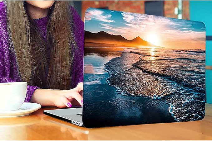 DTangLsm Compatible for MacBook Air 13 inch Case 2025 2024-2022 M4 A3240 M3 A3113 M2 A2681 Touch ID, Slim Plastic Hard Shell Protective Case for MacBook Air 13.6 inch and Keyboard Cover, Sunset Beach