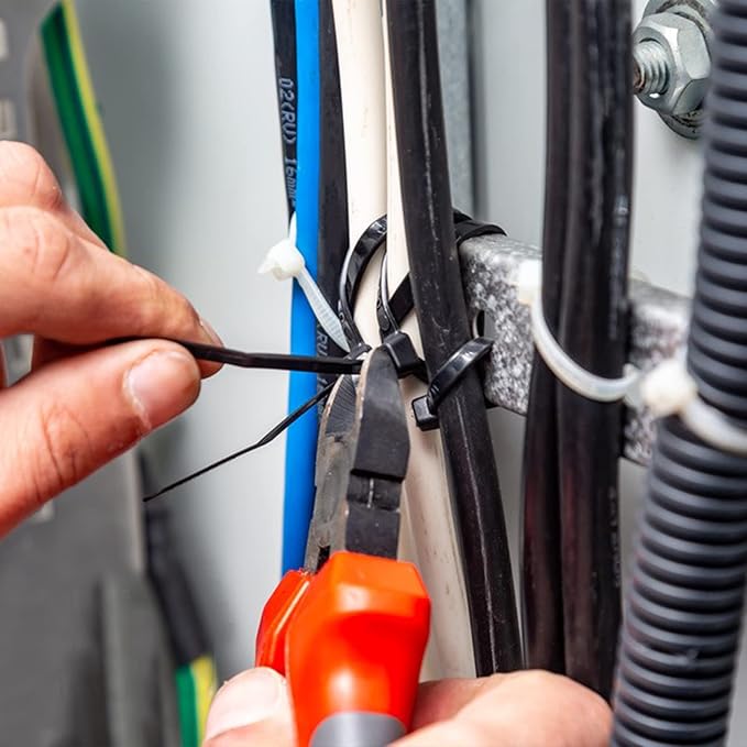 Zip Tie Mounts - SeuYeugX 100PCS Cable Self Adhesive Mounts Set for Wire Management with Stick Pads Anchors Clips Squares Holders (Black)