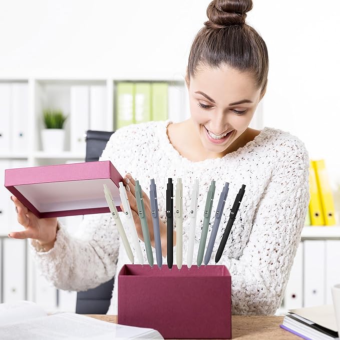 Epakh Gel Pens, 10 Pcs 0.5mm Quick Dry Black Ink Fine Point Smooth Writing Pens High End Series Retractable Aesthetic Ballpoint for Office School Supplies Women Men Gifts(Classic Color,Classic)