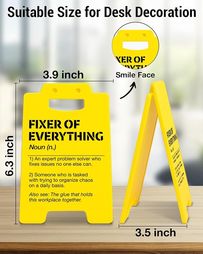 Thank You Appreciation Gifts for Coworker, Boss, Mentor, Boss Day Gifts for Men Women, Fixer of Everything Desk Little Signs Office Decor for Work