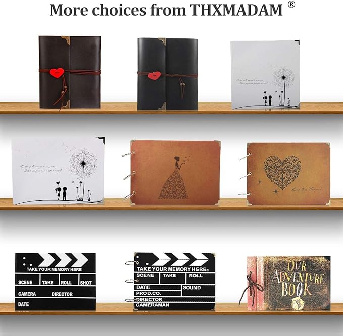 ThxMadam Scrapbooking Black Paper 21x15CM,20 Sheets Extra Refill Pages Photo Book Blank Paper for Scrapbook Photo Album Guest Book Memory Notebook 8.66" x 7.08" (22x18CM) for Album Small