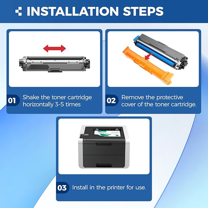 TN221 TN225 Toner Cartridge 4-Pack Black Cyan Yellow Magent Replacement for Brother TN-221 TN-225 to Use with MFC-9130CW HL-3170CDW MFC-9340CDW HL-3140CW 3150CW MFC-9330CDW 9140CDN DCP-9020CDN Printer