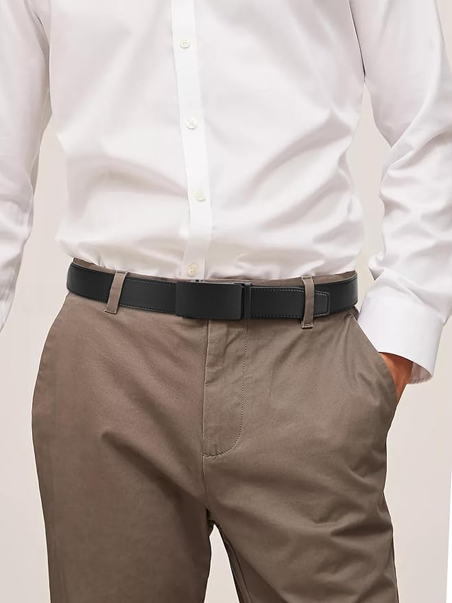 CHAOREN Mens Belt Leather Ratchet Belt - Customizable Fit, Effortless Style (35mm)