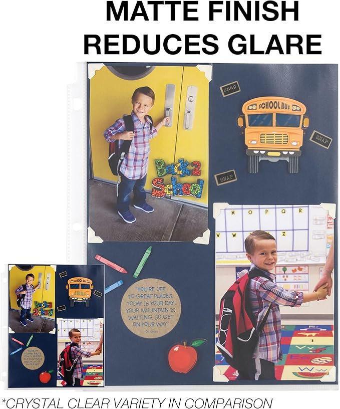 Samsill 50 Pack Sheet Protectors, 8.5x11 Inch Page Protectors for 3 Ring Binder, Standard Weight, Non-Glare Protector, Letter Size, Top Loading, Acid Free