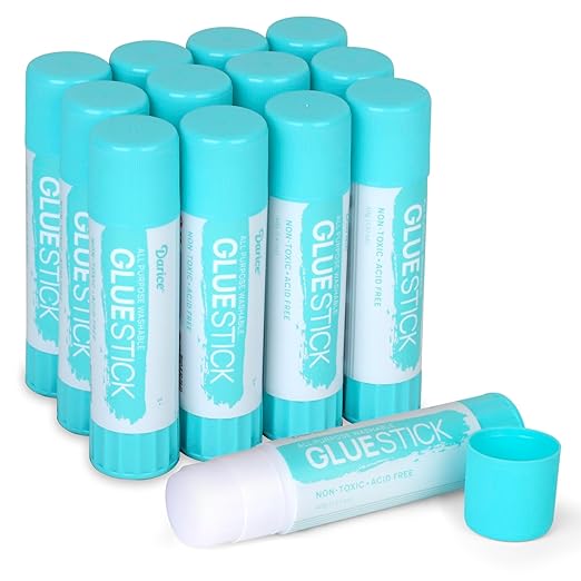 Darice 12 Jumbo Glue Sticks, 1.4 Oz All Purpose Stick Glue, Strong Hold, Easy Stick, Quick Drying, Non-Toxic, Scrapbooking, Back to School Supplies, Home and Office