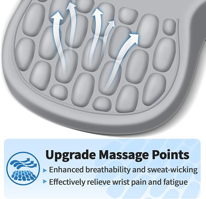 YIWEI Ergonomic Mouse Pad with Wrist Rest Support, Mousepad with Comfortable Memory Foam Wrist Rest and Non-Slip PU Base for Pain Relief, Computer, Laptop, Office, Home (Light Gray)