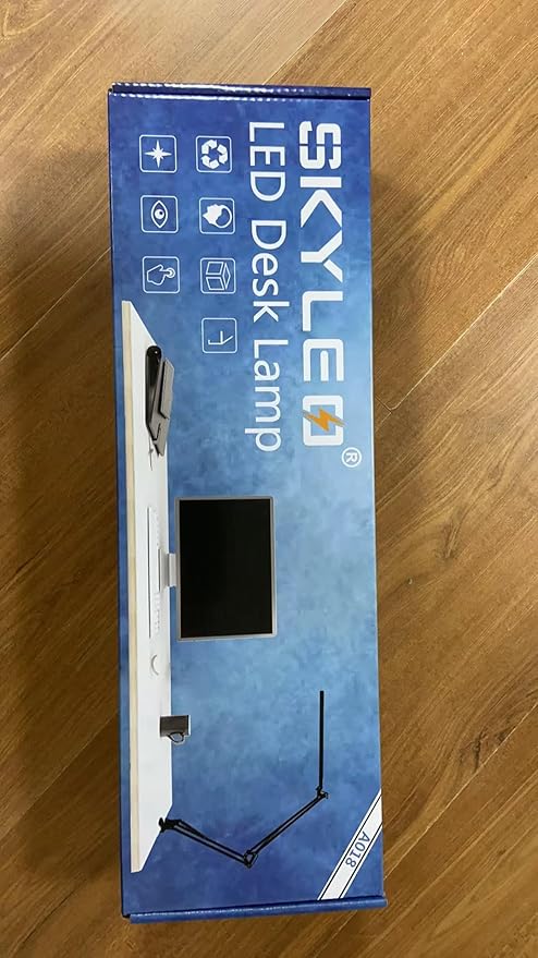 SKYLEO Led Desk Lamp - 31.5" Desk Light - 5 Color Modes X 11 Brightness Levels - Adjustable Swing Arm - Timmer & Memory Function - 12W Study Lamp - White