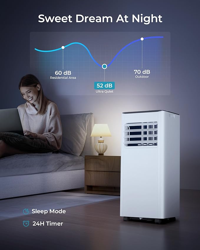 EUHOMY 10,000 BTU Portable Air Conditioners Up to 450 sq.ft, 3-1 Standing Smart Cooling AC with Remote, Dehumidifier, Fan, Air Conditioner Cools Room, 3 Modes, 24-hour timer, LED Display, Bedroom