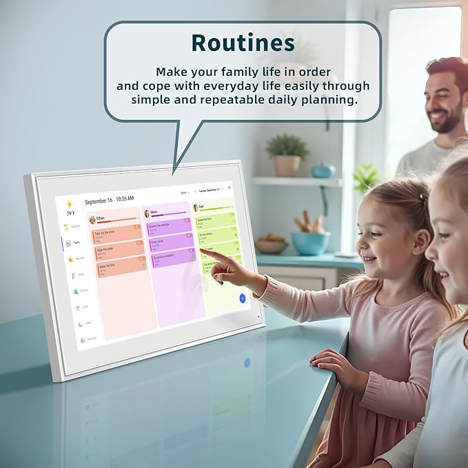 Canupdog 15.6 Inch Digital Calendar, Electronic Planner & Chore Chart with 1920x1080P IPS Touchscreen, Task Rewards System, Interactive Display for Family Schedules, Christmas Gifts for Women Mom