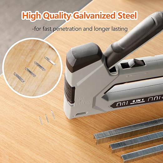 Heavy Duty T50 Staples 1300-Count 3 Sizes Includes: 5/16"-500, 3/8"-500, 1/2"-300, Galvanized Assorted Size Project Pack