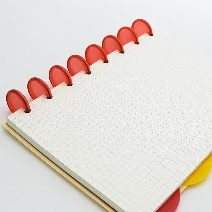 100pcs Discbound Notebook Discs DIY Planner Accessories fits for Tul,Levenger,Arc,Happy Planner,Talia(Transparent Red,1.1inch/28mm)