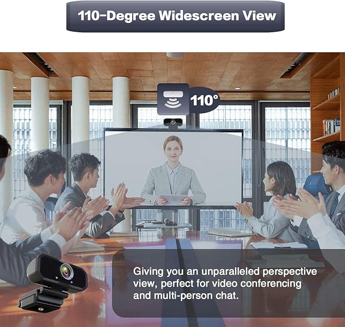 Webcam 1080p HD Computer Switch 2 Camera - Microphone Laptop USB PC Webcam with Tripod Stand, 110 Degree Live Streaming Widescreen Recording Pro Video Web Camera for Calling, Conferencing