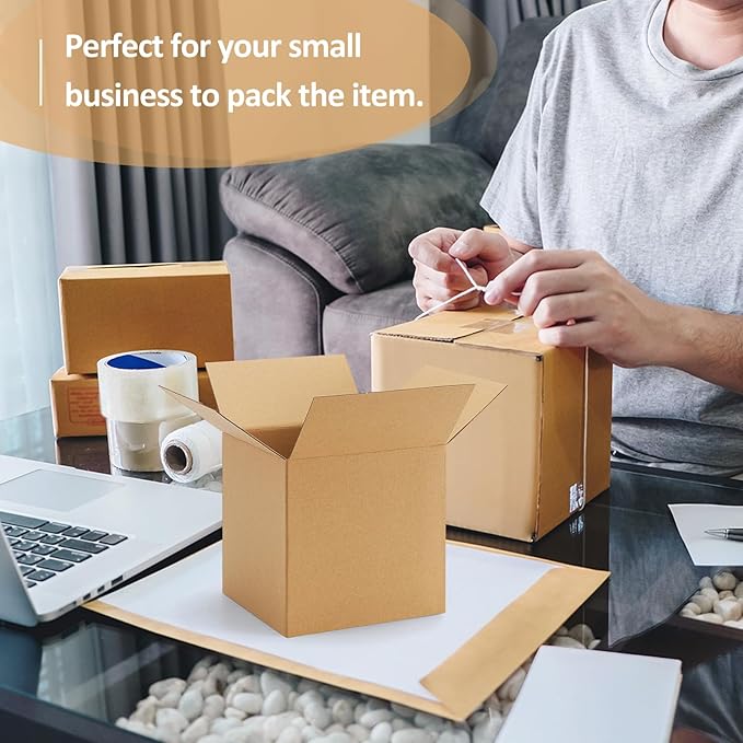 Eupako 6x6x6-Small-Shipping-Boxes-30-Pack-Brown-Corrugated-Box-Mailers, Cardboard Boxes for Packaging Small Business, Mailing