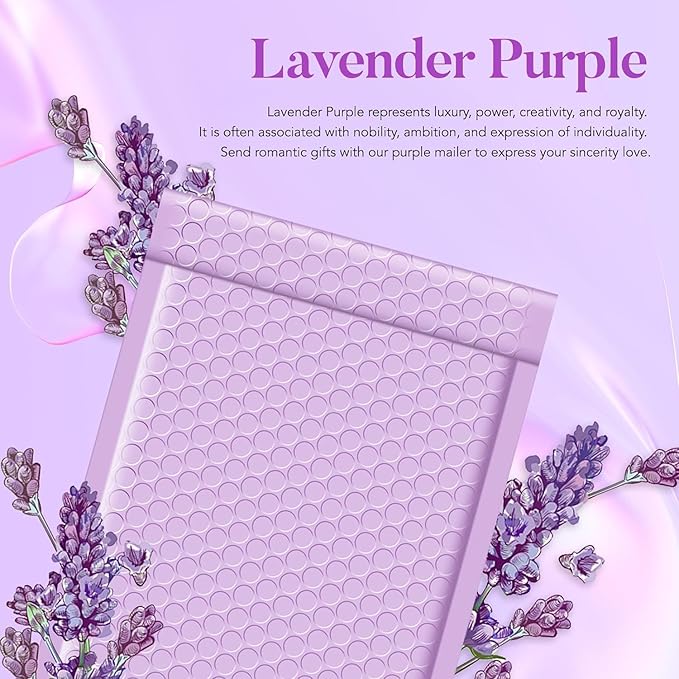 Fuxury Bubble Mailers 6x10" 600 Pack Lavender Small Bubble Shipping Envelopes Usable Size 6x9" #0 Cute Bubble Padded Mailer Thick Padded Envelopes for Mailing Jewelry,Makeup, Bulk