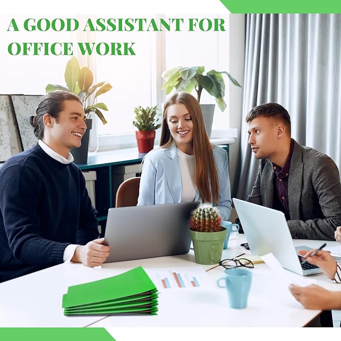 48 Pcs Classification Folders Letter Size, 2 Divider Pressboard File Folders with 3. 5 Inch Expansion, 2 Prongs Fastener, Heavy Duty Office File Organizers for Teachers, Medical (Green)