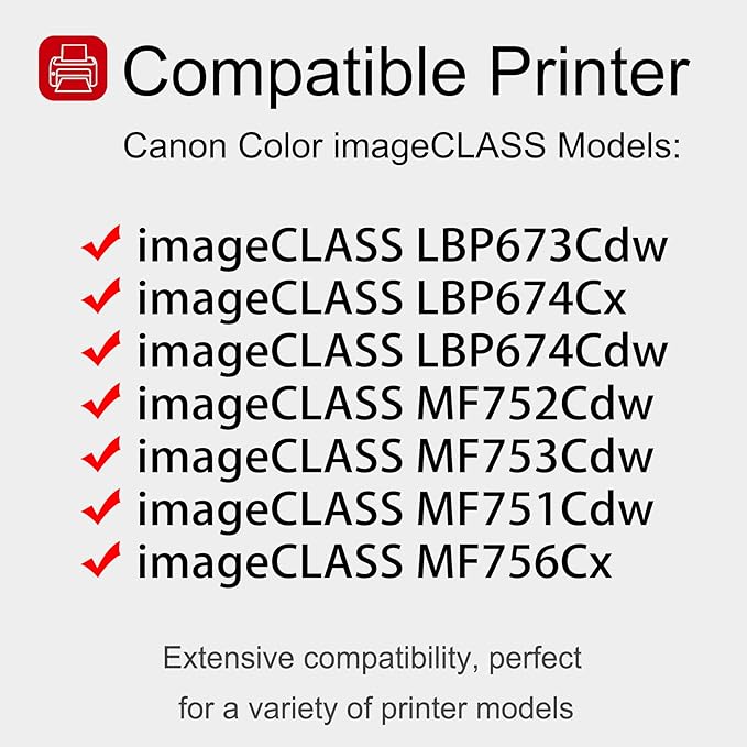 4 Pack 069 BK/C/M/Y Toner Cartridge Compatible 5094C001 5093C001 5091C001 5092C001 Toner Cartridge Replacement for Canon imageCLASS LBP673Cdw LBP674Cx LBP674Cdw MF752Cdw MF753Cdw Printer