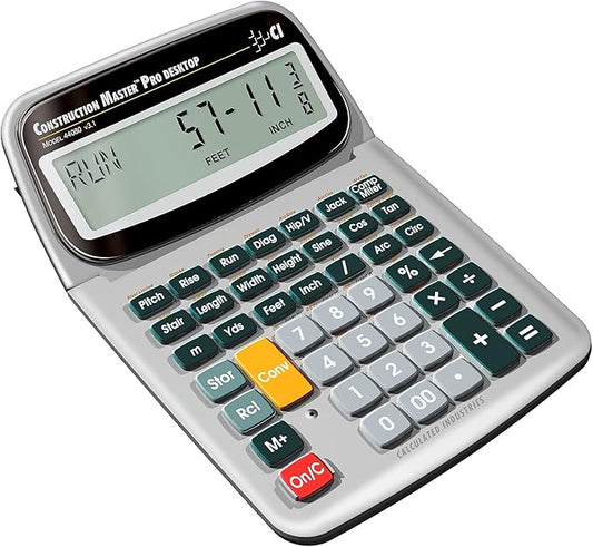 Calculated Industries 44080 Construction Master Pro-Desktop Advanced Construction Math Feet-Inch-Fraction Calculator with Trig Tool for Architects, Estimators, Contractors, Builders and Remodelers