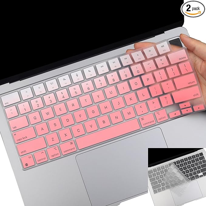 2 Pack Keyboard Cover for MacBook Pro 14" 16" M4 M3 M2 M1 Pro/Max 2023-2021 A2442 A2779 A2918 A2992 A2485 A2780 A2991, 2024-2023 MacBook Air M3 M2 13.6" 15.3" A2941 A3114 A2681 A3113, US Layout-OP