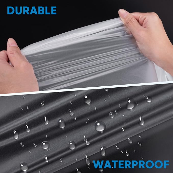 TICONN 12 x 9 Ft Plastic Drop Cloth for Painting, Waterproof Painters Plastic Sheeting, Painting Tarp for Furniture Cover, Floor Protection (12PK, 1.2Mil)