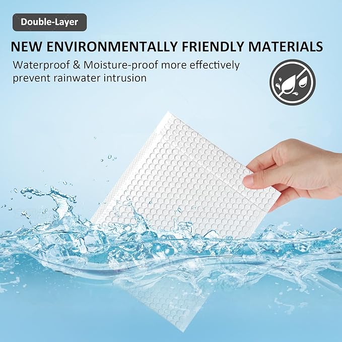 Bubble Mailers 4x10" 100 Pack and 24PCS Fragile Stickers White Thick Waterproof Padded Poly Envelopes Small Bubble Wrap Mailers Self Seal Shipping Bag for Mailing Jewelry Makeup Small Business#0