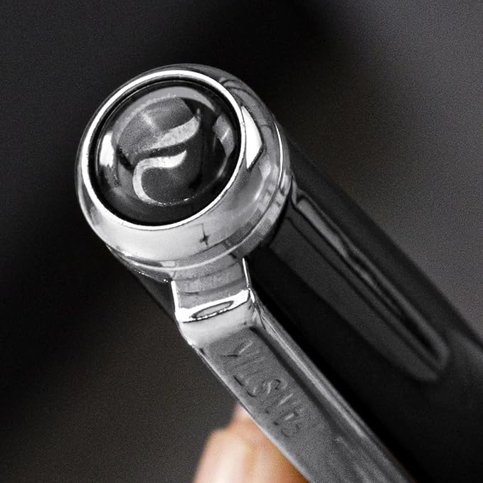 Customized Black & Silver Luxury ballpoint pen (Made In USA) fancy gift set for women, Chrome Finish, Professional executive pen gift set for men (Lux Custom-BallPoint Black-Silver)