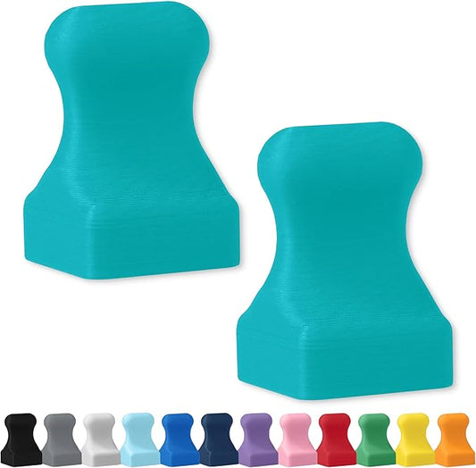 Glassboard Studio MiniBar Magnet - Strong Neodymium Rare Earth Magnets for Fridge, Whiteboard, Locker & Magnetic Glassboards - Crafting & Office Use - Strong Fridge Magnets (Seaside Teal Pawn, 2)