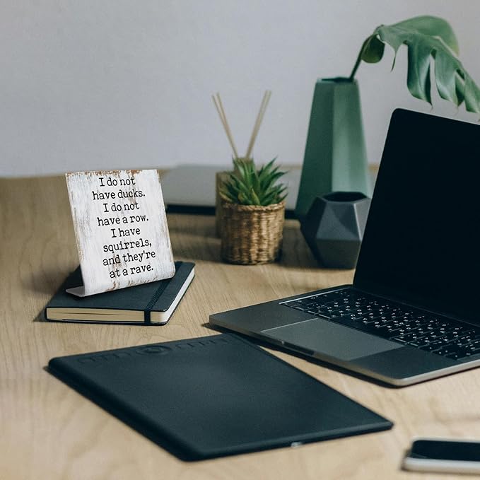 I Don't Have Ducks Humorous Office Gift for Coworker Men Women Teacher Boss Leader Plaque Desk Decor Office Shelf, Gag Gift for dad hubby Husband Wife Boyfriend Girlfriend XUV110