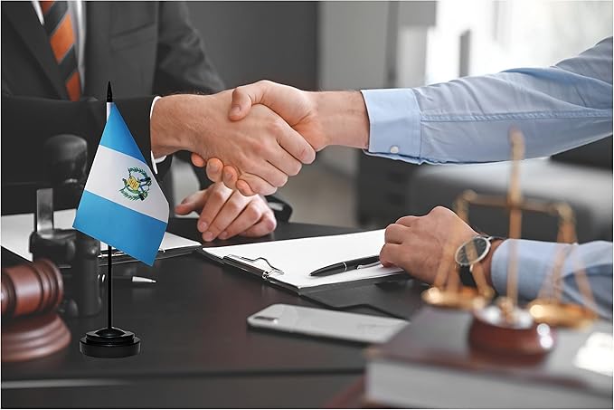 Guatemala Flags Guatemalan Desk Flags Set Small Mini Guatemala Flags Table Flag with 13" Black Pole, Black Base and Spear Top, Miniature Guatemalan Deluxe Desktop Flag, Home Decoration, Office