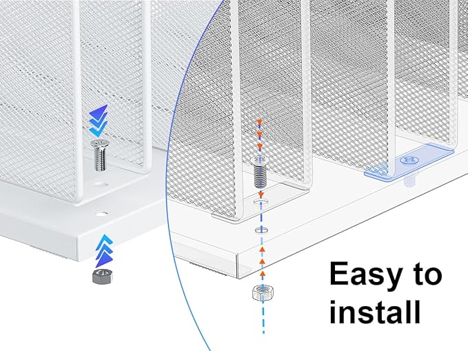 gianotter Desktop File Organizer, Desk Organizer with 5 Compartments, Paper Organizer for Desk, Workspace Organizers for Office Supplies (White)
