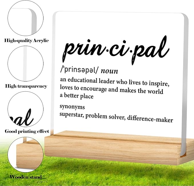 School Principal Appreciation Gifts for Men Women, Principal Definition Acrylic Desk Sign Decor