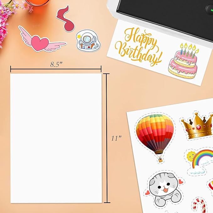 30 Full Sheets Sticker Paper for Laser & Ink Jet Printers, 8.5" x 11" Full Sheet Address Shipping Labels