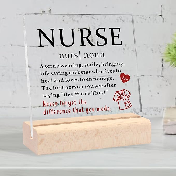 Thank You Gifts for Nurse, School Nurse Gifts Nurse Graduation Gift Ideas Nursing Student Gifts Nurse Appreciation Gifts for Nurses Rn Nursing Student Clear Desk Decorative Sign