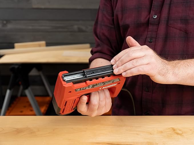 Arrow ET501F Corded 5-in-1 Professional Electric Staple and Nail Gun, Wire Stapler, and Brad Nailer for Upholstery, Framing, Insulation, Crafts, Fencing, and Cable, Black/Red