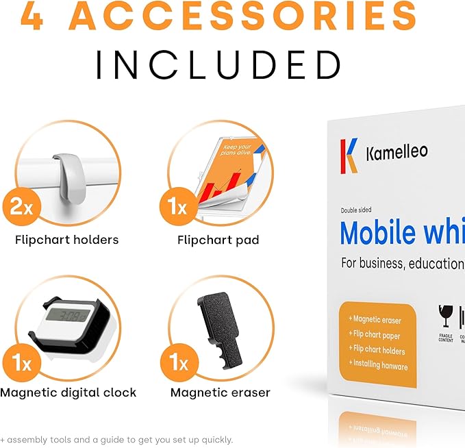 Rolling Dry Erase Board 70 x 36 - Large Portable Magnetic Whiteboard with Stand - Double Sided Easel Style Whiteboard with Wheels - Mobile Standing White Board for Office, Classroom & Home