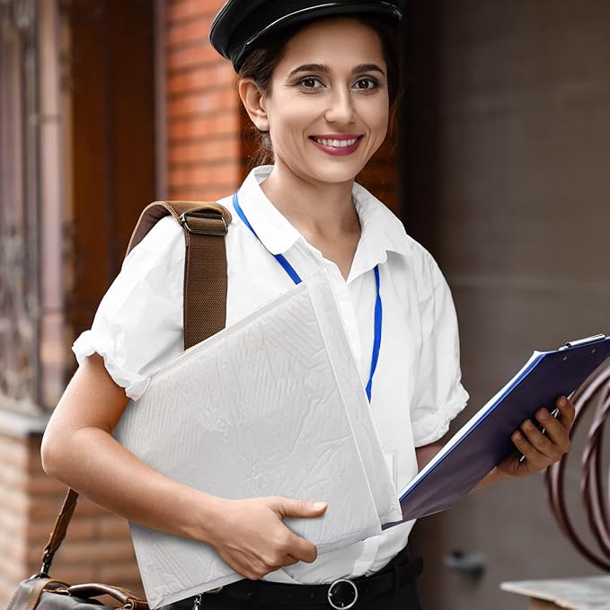 Henoyso 30 Pcs Extra Large Bubble Mailers 14 x 19 Inches Resealable Padded Envelopes Waterproof Shipping Bags Poly Padded Mailers Bulk for Mailing Packaging Small Business(White)