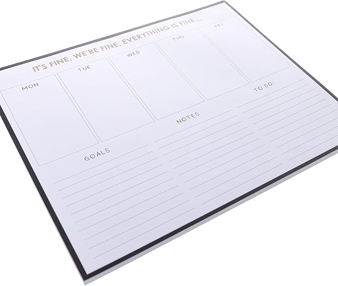 Graphique Weekly To Do Deskpad - It's Fine Design - 9.75" x 8", 80 Sheets, Themed Pages - Planner for College Students, Business Appointments, Great Gift