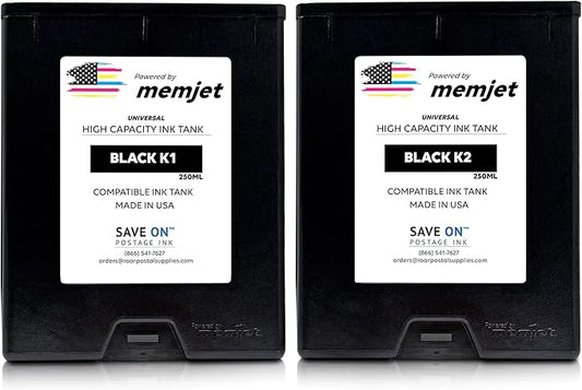 Save On Postage Ink, (2-Pack Memjet Ink Cartridge Compatible Astro 123-2412 | Memjet Ink Compatible HI-Cap Black Ink Tank for AstroJet M1 M2 S1 and M1DX | 2 Pack