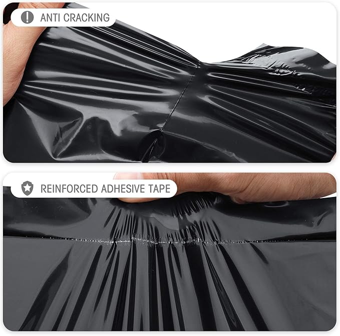 Fuxury 500pcs Poly Mailers 19X24 inch,Self Adhesive Shipping Bags for Clothing,Waterproof Shipping Envelopes Mailers Poly Packaging Bags for Small Business, Flexible Mailing Envelope Black