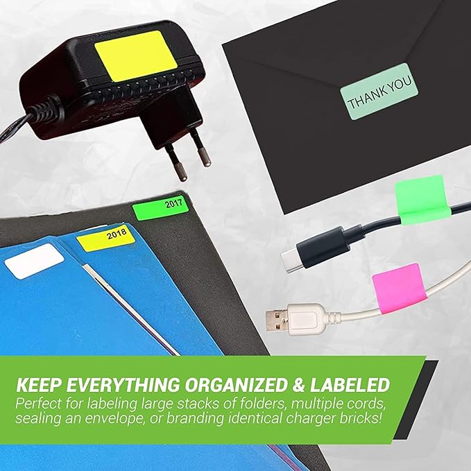 Royal Green Rectangular Color Coding Sticker Roll - Write On Labels for Folders & Organizing, 1.57" x 0.75" Stickers to Write On Name Tags for Office Supplies & Organization, 500-Pack (Pastel Pink).