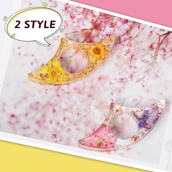 Book Page Holder, Kaluofan 2PCS Thumb Book Page Holder, Book Accessories for Reading Lovers, Handmade Dried Flower Book Opener Holder Thumb, Meaningful Gifts for Book Lovers Teachers Students