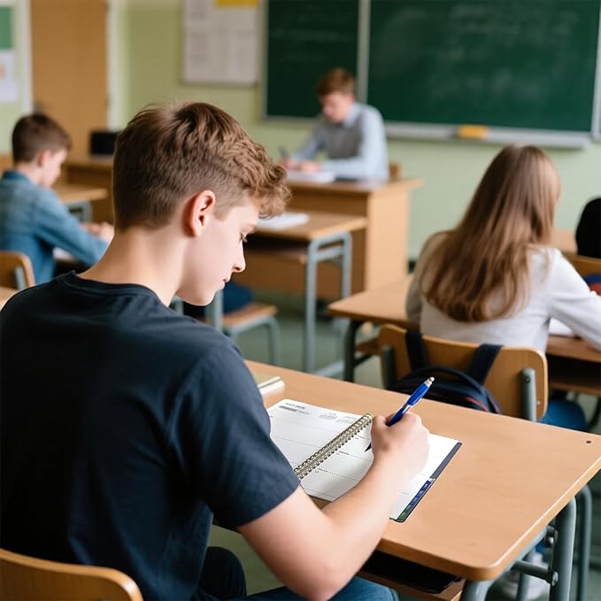 2026 WeeklyMonthlyand Yearly Planning Calendar with 8 Stickers, 6" x 8.25" Planner, Softcover, Spiral Bound, Laminated Labels, Laurel Series (Red)