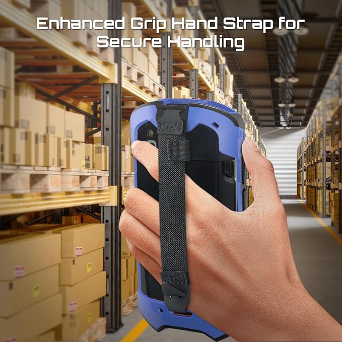 TC51 TC52 TC56 TC57 TC510K Case with Hand Strap - Protective & Ergonomic for Zebra Handheld Barcode Scanners SG-TC5X-EXO1-01 SG-TC5X-EXONHS-01 (Blue)