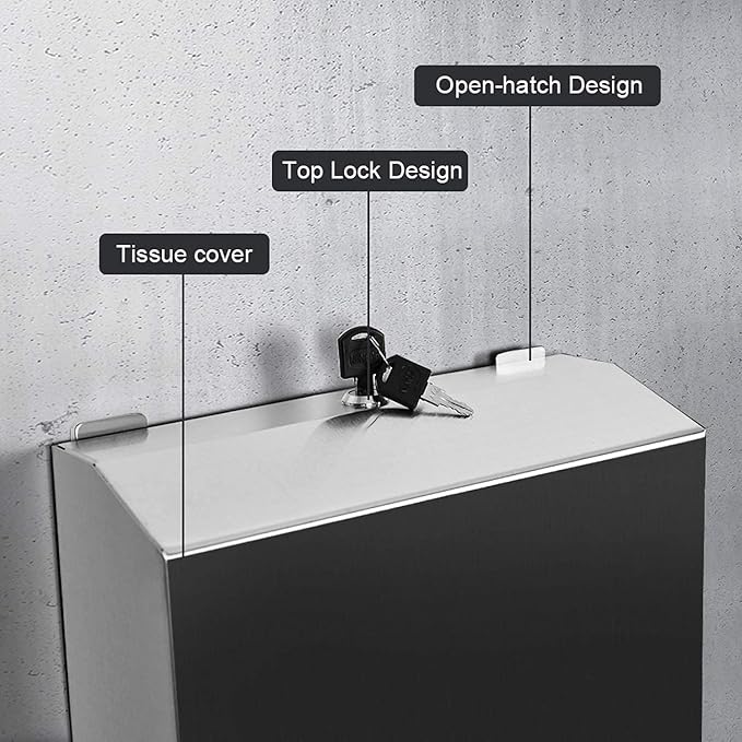 Wall-Mounted Comercial Paper Towel Dispenser, Brushed Stainless Steel Bathroom Hand Towel Dispenser with Lock Design, Large Capacity 250 C-Fold 300 Multi-Fold Capacity