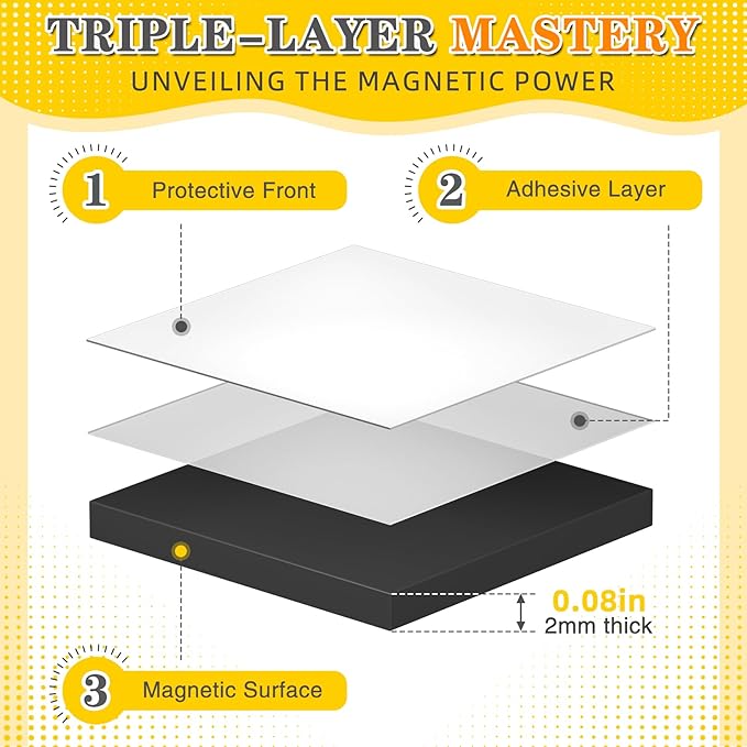 FINDMAG Magnetic Squares, Flexible Magnets with Adhesive Backing, 105Pcs Magnetic Tape for Crafts, Magnetic Strip for DIY Projects, Hanging & Organizing Light Objects (Each 20 x 20 x 2mm)