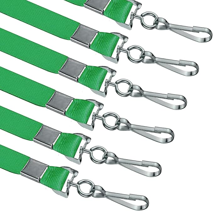 Bulk Lanyards Lanyards for ID Badges,Lanyards with Swivel Hook Clips for Name Tag Lanyard ID Holder (Green, 100 packs)