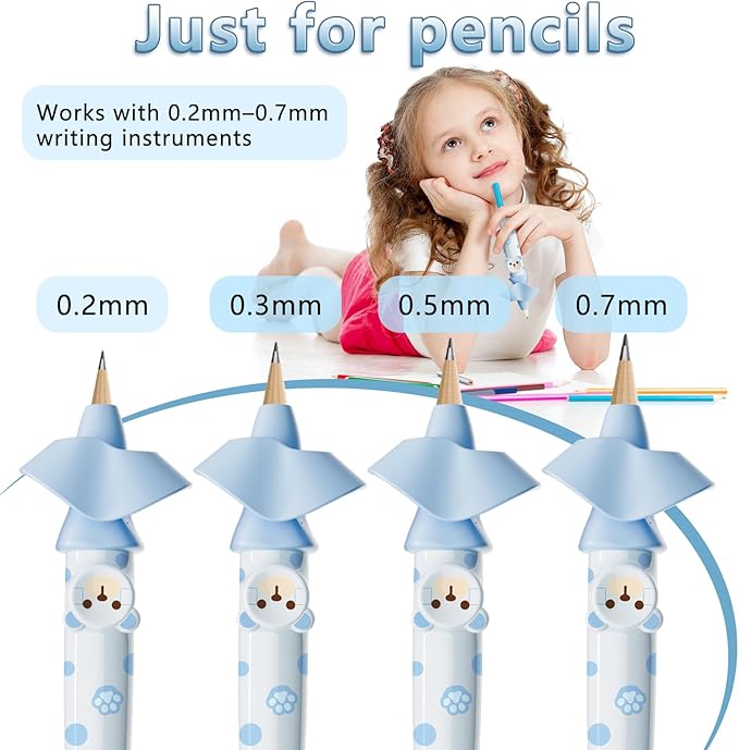 Pencil Grips for Kids Smart Pressure‑Controlled Writing Pencil Holder Gripper Posture Correction & Ergonomic Writing Tools Preschool Kindergarten Classroom & Homeschool Supplies (Pink)
