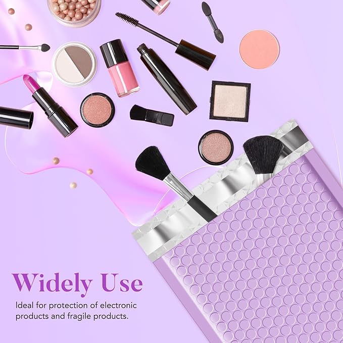 Fuxury Bubble Mailers 6x10" 100 Pack Small Bubble Shipping Envelopes Usable Size 6x9" #0 Cute Bubble Padded Mailer Thick Padded Envelopes for Mailing Jewelry,Makeup Lavender