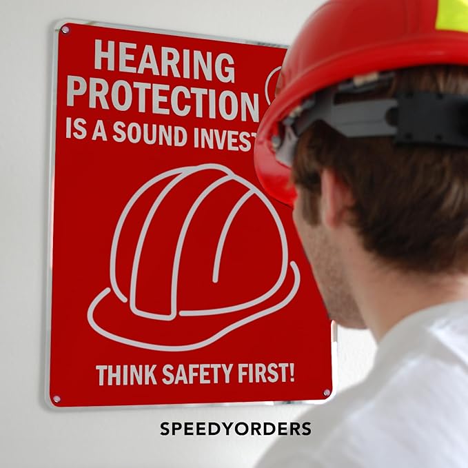 SPEEDYORDERS Custom Outdoor Metal Signs, Personalized Aluminum Signs, Customized Safety Signs, Metal Business Signs, Waterproof Outdoor Business Signs, White Aluminum (Red & White, 7x7 In)