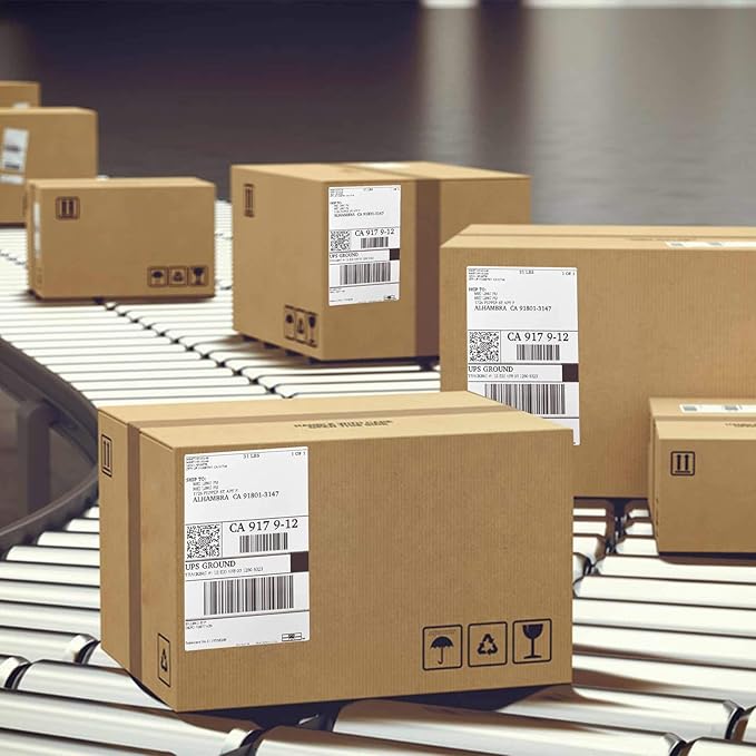 OausTect 4x6 Shipping Label 1000 Fanfold Labels for Rollo, Zebra Direct Thermal Printer, with Perforations